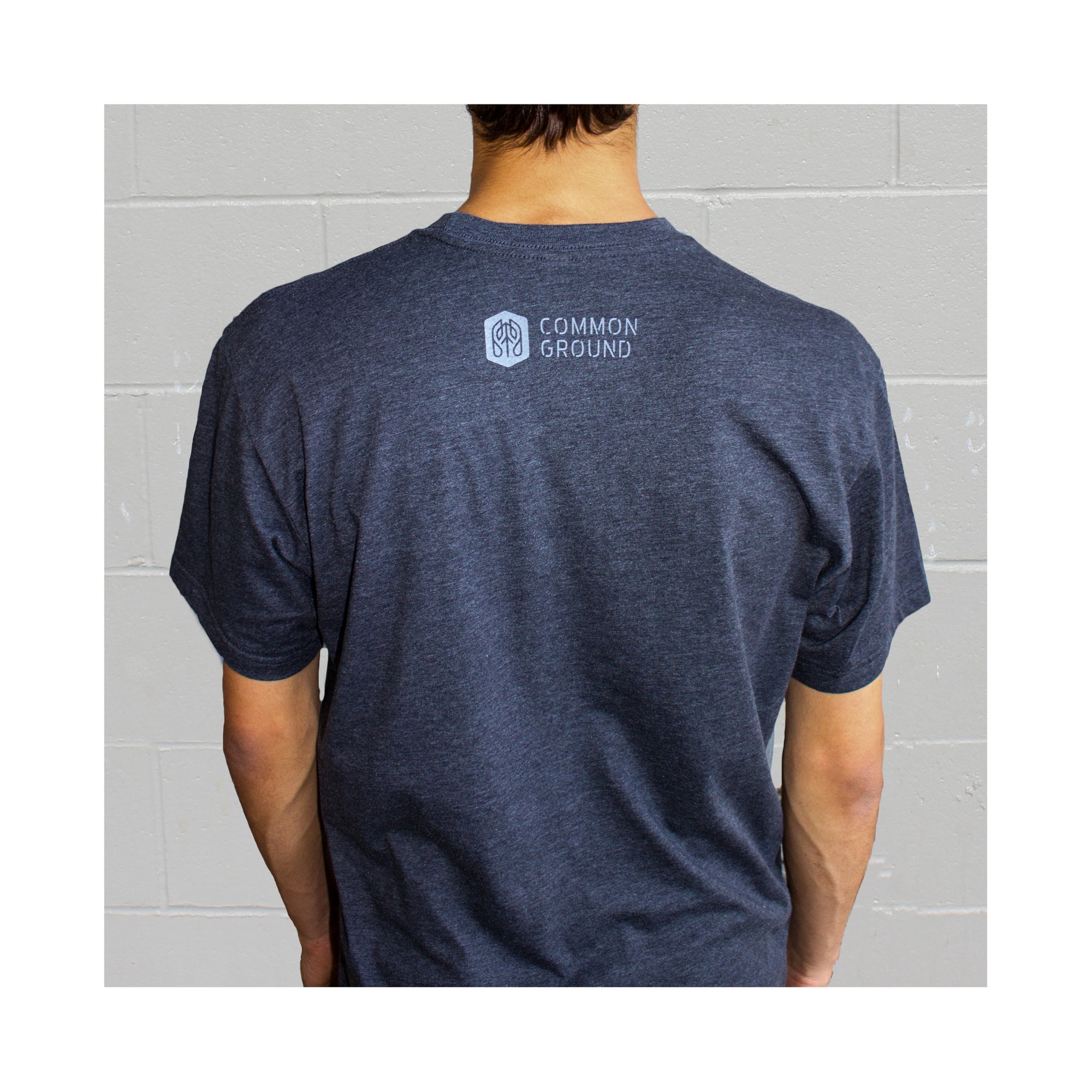 Charcoal - Common Ground T shirt Back on Model