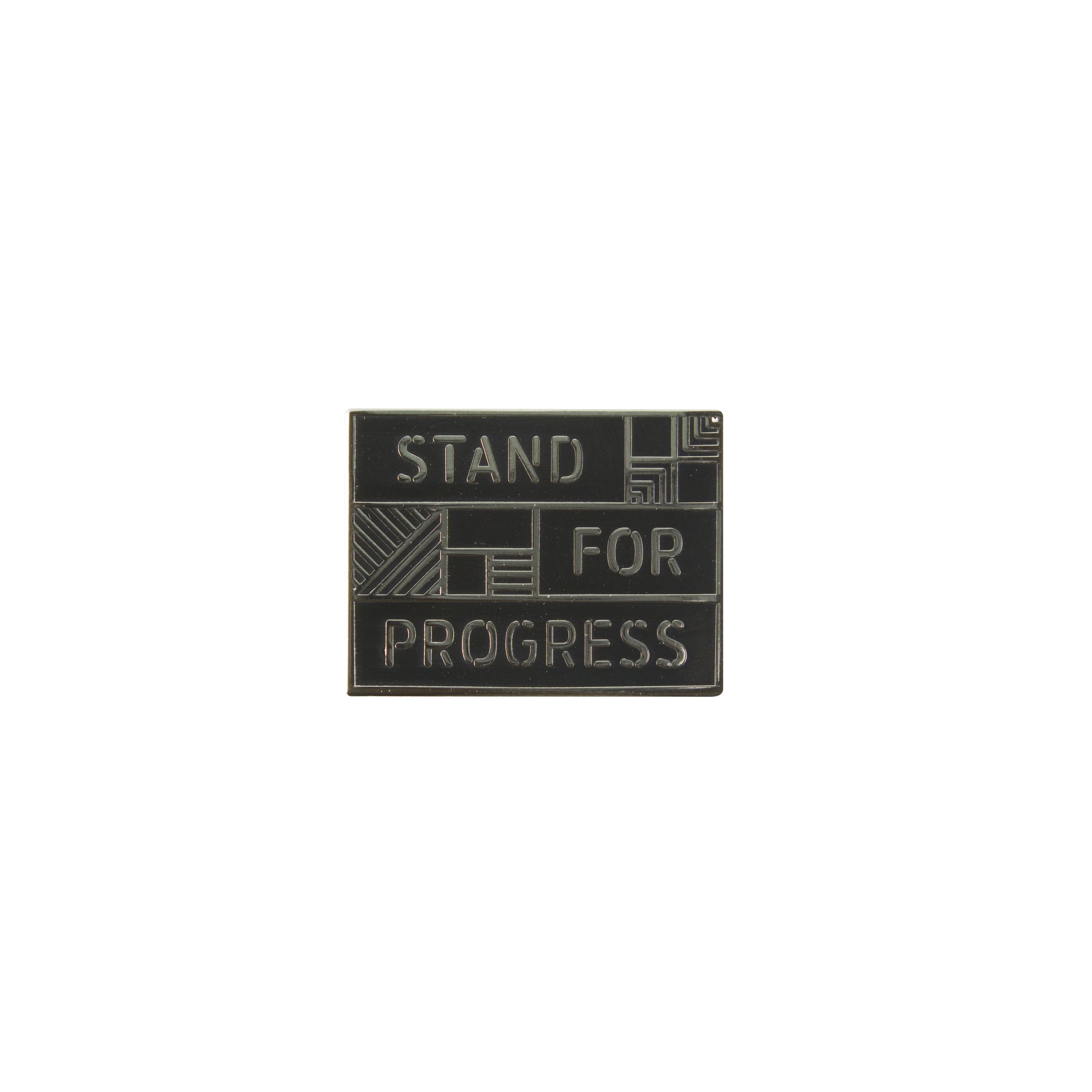 Jet_Black - Stand For Progress Pin Front View