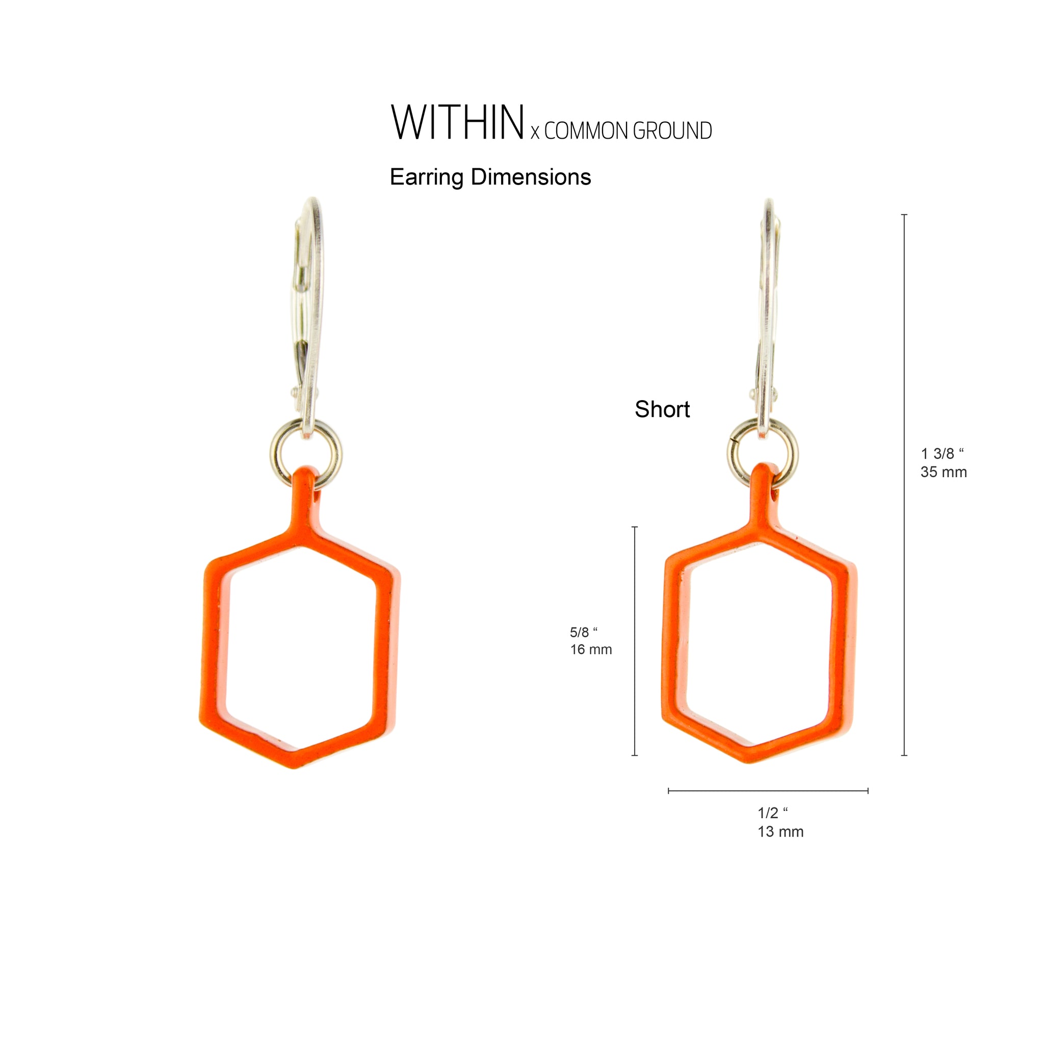 Vibrant_Orange - WITHIN x COMMON GROUND Earring Dim View