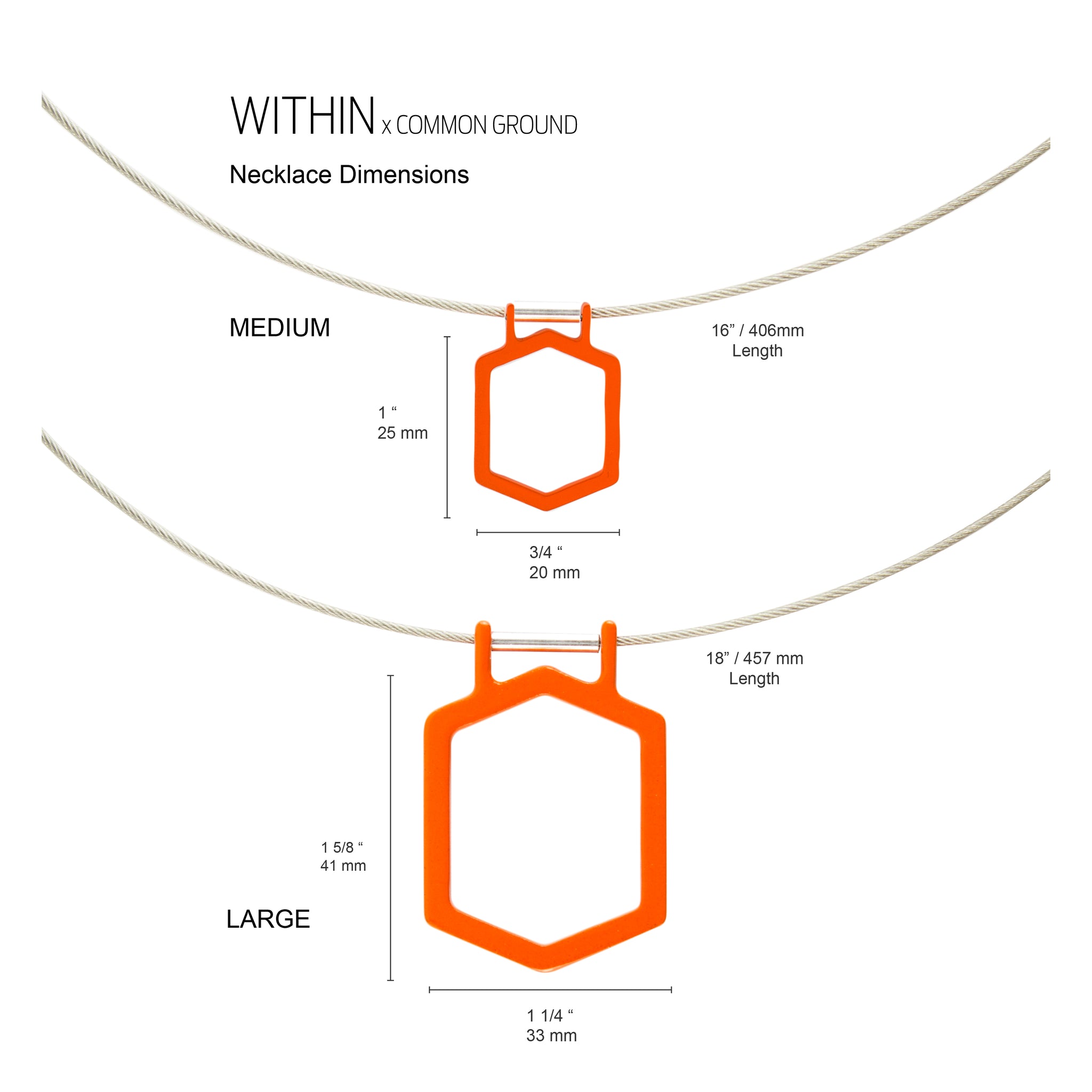 Vibrant_Orange - WITHIN x COMMON GROUND Necklace Dim View